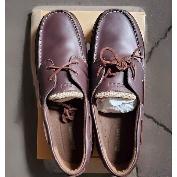 New Dunham Men's Shoreline Leather Loafers Size 15 4E Dark Brown NIB Boat Shoes - Picture 16 of 16